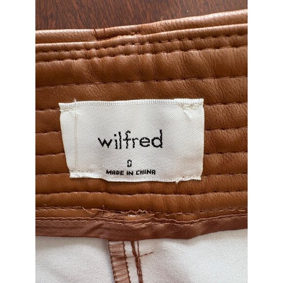 Aritzia Wilfred NWT Funk Pants in Cognac Brown Faux Leather Size 0 - Picture 6 of 12
